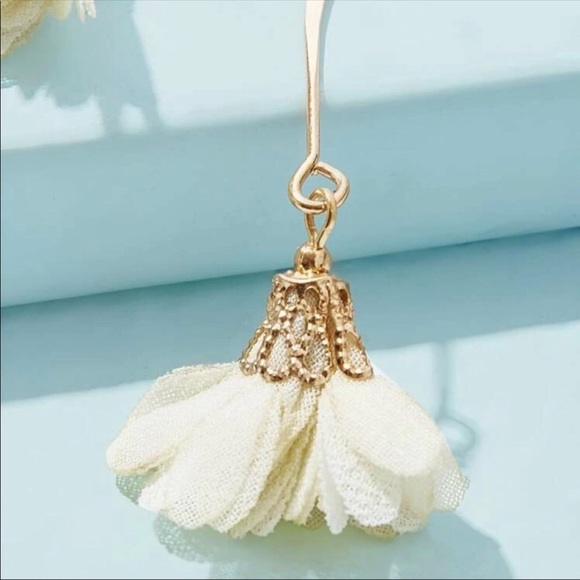 WHITE GOLD DANGLE THREADER CUTE TRENDY EAR… - Picture 3 of 4